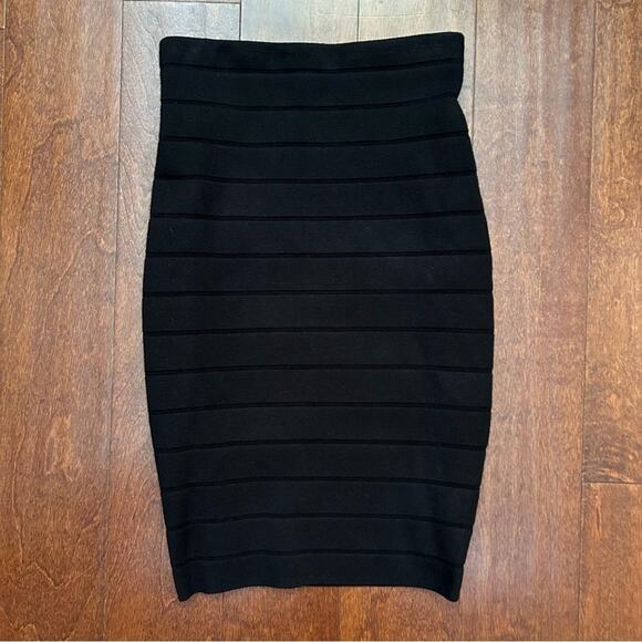 Express Black Women's Bandage Skirt With Braided Details, Bodycon, Size XS, NWT - Picture 7 of 12